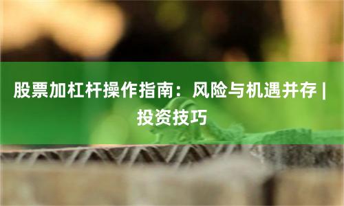 股票加杠杆操作指南：风险与机遇并存 | 投资技巧