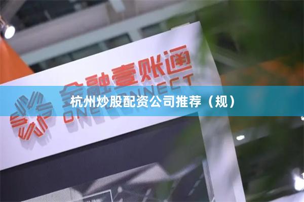 杭州炒股配资公司推荐(规)
